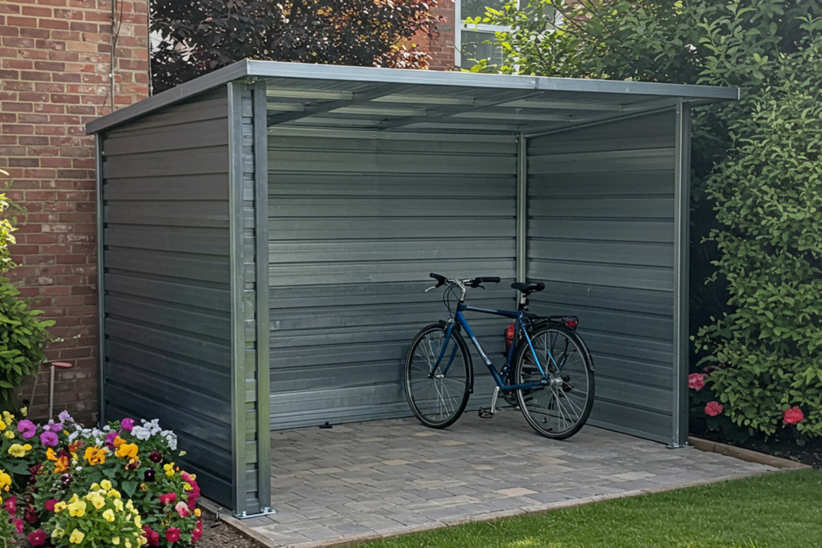 Overdekte fietsenstalling voortuin